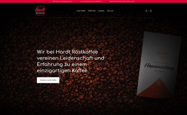 Hardtröst Kaffee Shopware 6 Onlineshop